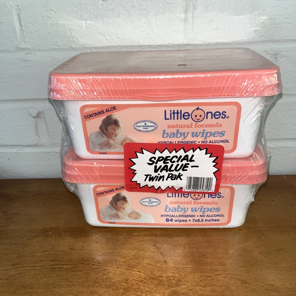 Vintage Little Ones Baby Wipes Container Plastic Sealed NOS - New